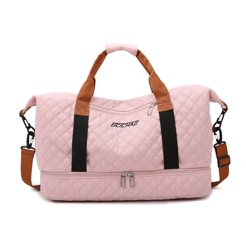 Unisex Quilted Oxford Duffel Bag – Shoe Compartment