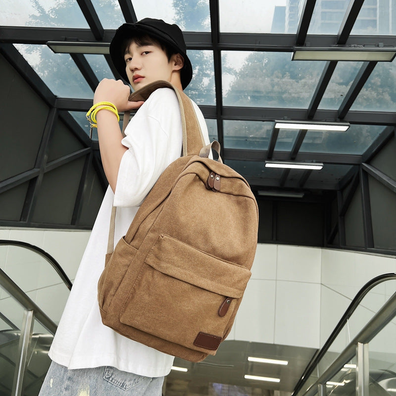 Men's Canvas Backpack – Structured Front Pocket