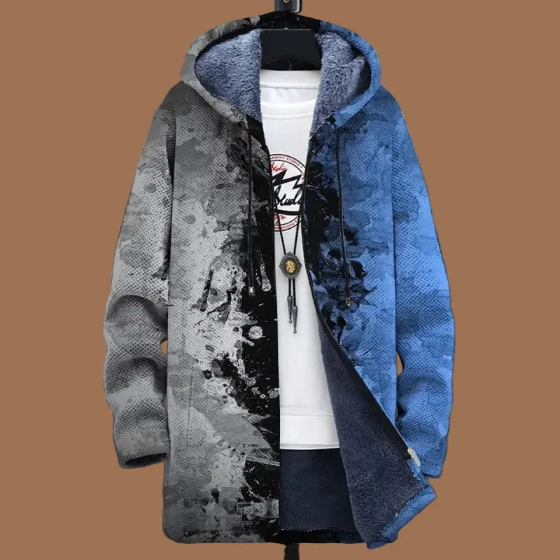 Men's Hooded Zip Cardigan – Relaxed Hip-Length Fit