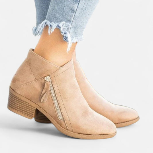 Women's Leather Ankle Boots – Arch Support Insole