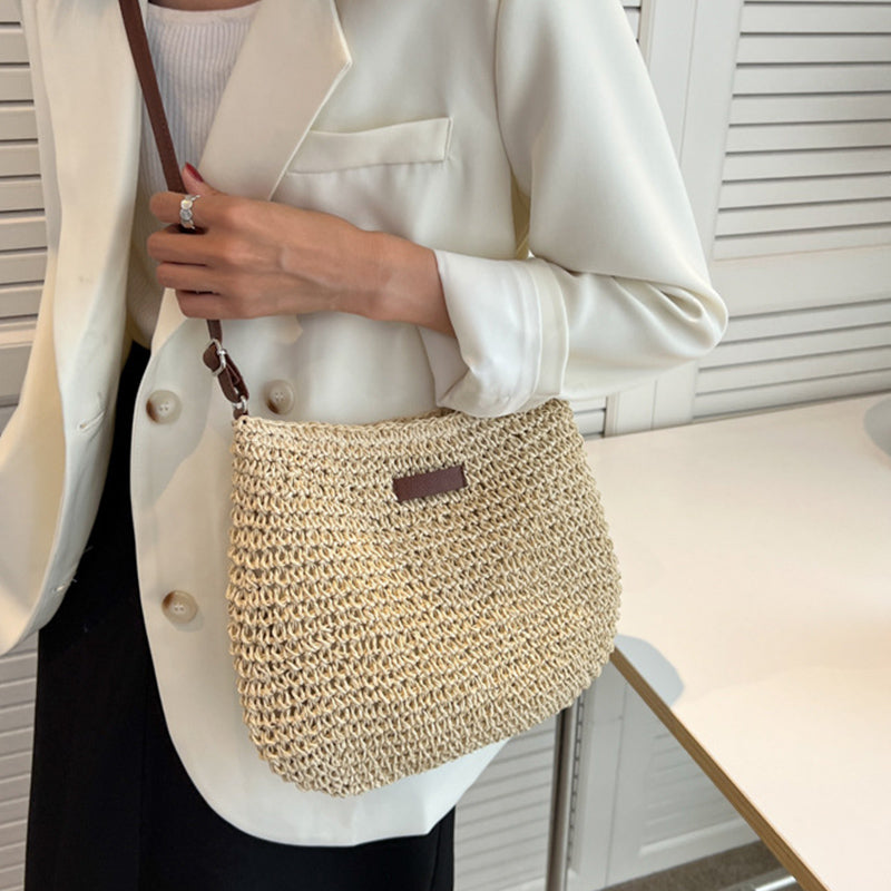 Women's Woven Hobo Bag – Open-Knit Crochet Look