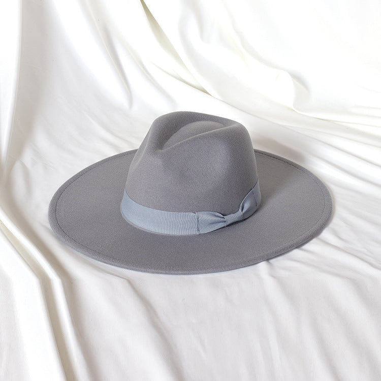 Unisex Felt Fedora Hat – Structured Crown, Ribbon Band