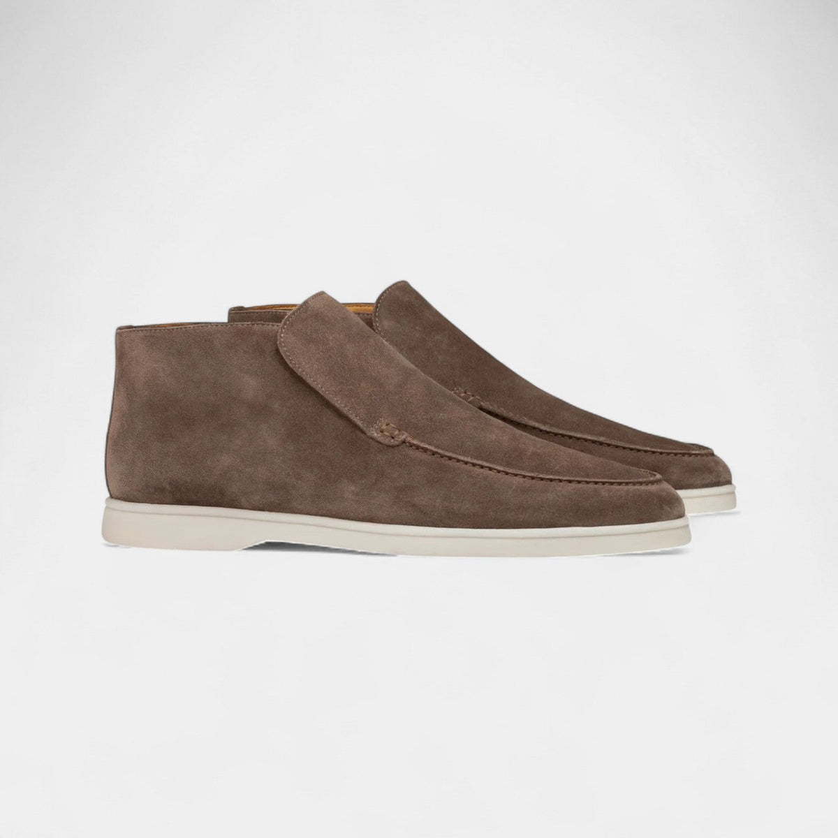 Men's Suede Loafers – Slip-On Ankle-Height Design