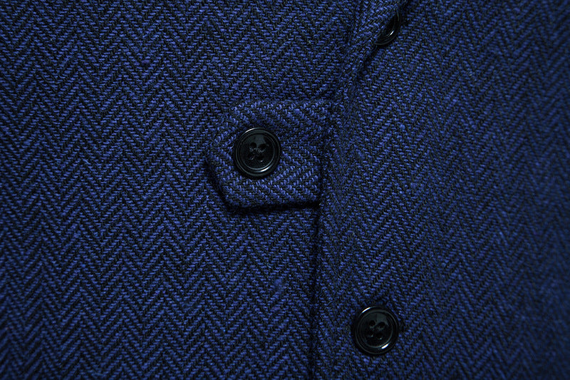 Men's Herringbone Vest – Tailored Single-Breasted Fit