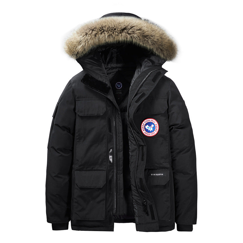Men's Parka – Removable Hood, Faux Fur Trim