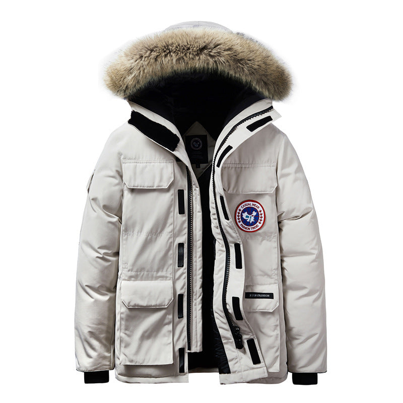 Men's Parka – Removable Hood, Faux Fur Trim