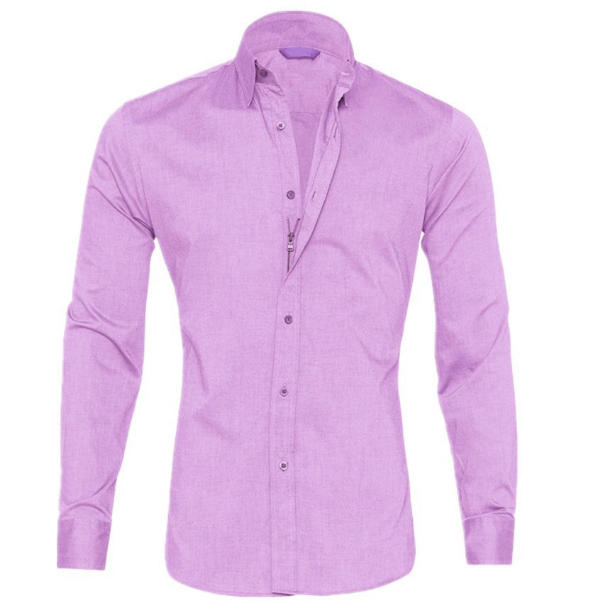 Men's Oxford Cotton Shirt – Hidden Zip Placket