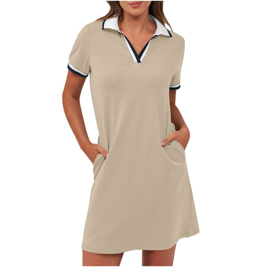 Women's Polo Mini Dress – Relaxed A-Line Fit