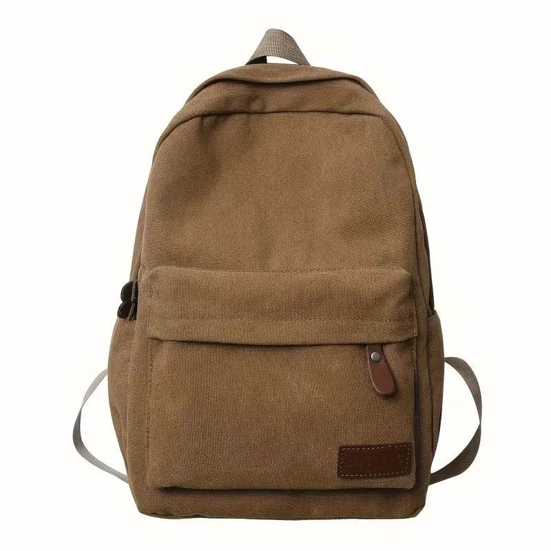 Men's Canvas Backpack – Zip Front Pocket