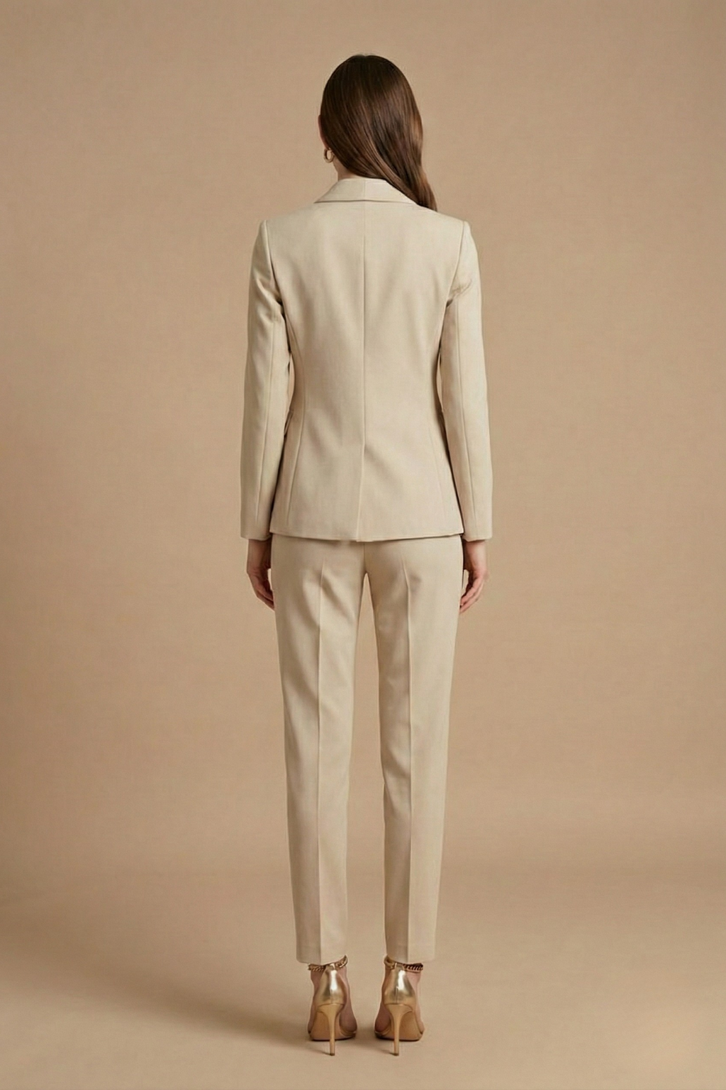 Women's Two-Piece Suit Set – Slim Blazer, Straight Pants