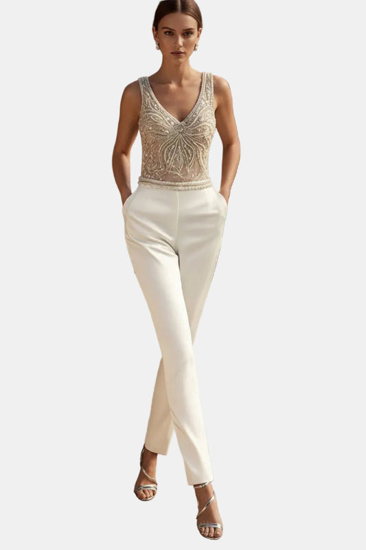 Women's Strapless Tube Jumpsuit – Structured Sleeveless Fit