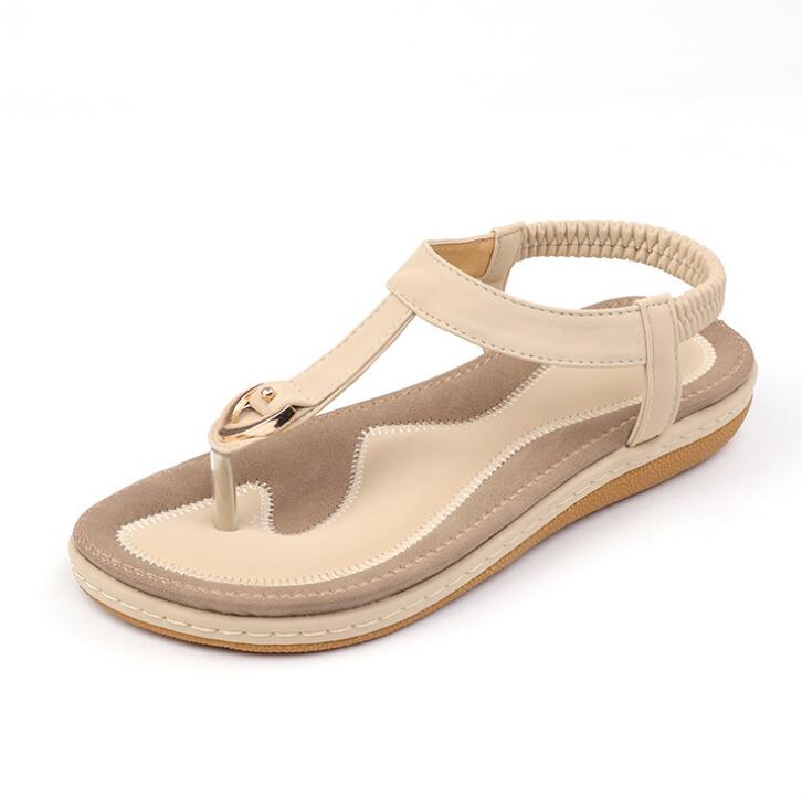 Women's Flat Sandal – Adjustable T-Strap Arch Footbed