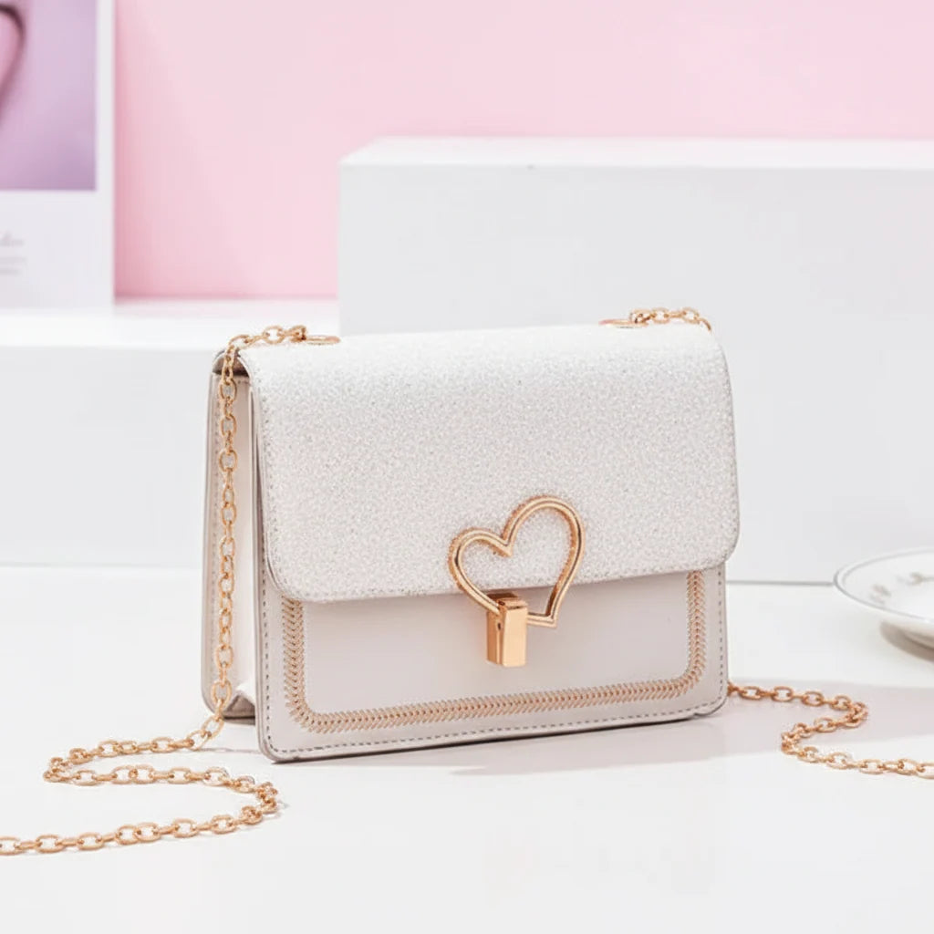 Unisex Chain Crossbody Bag – Compact Rectangular Shape