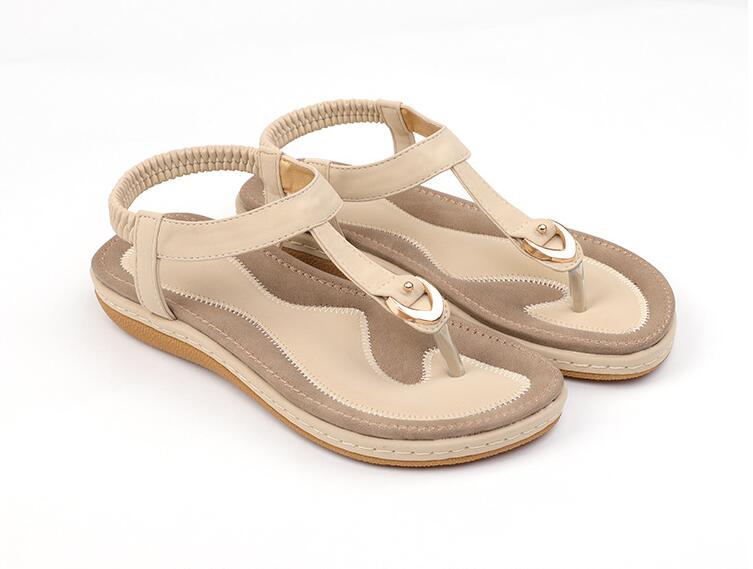 Women's Flat Sandal – Adjustable T-Strap Arch Footbed