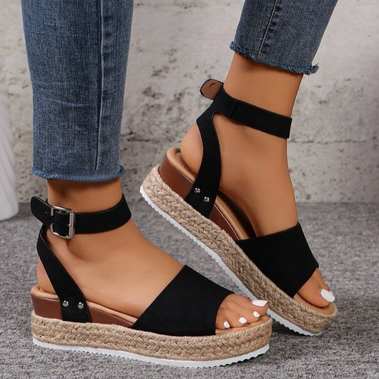 Women's Platform Espadrille Sandal – Jute Flatform Ankle Strap