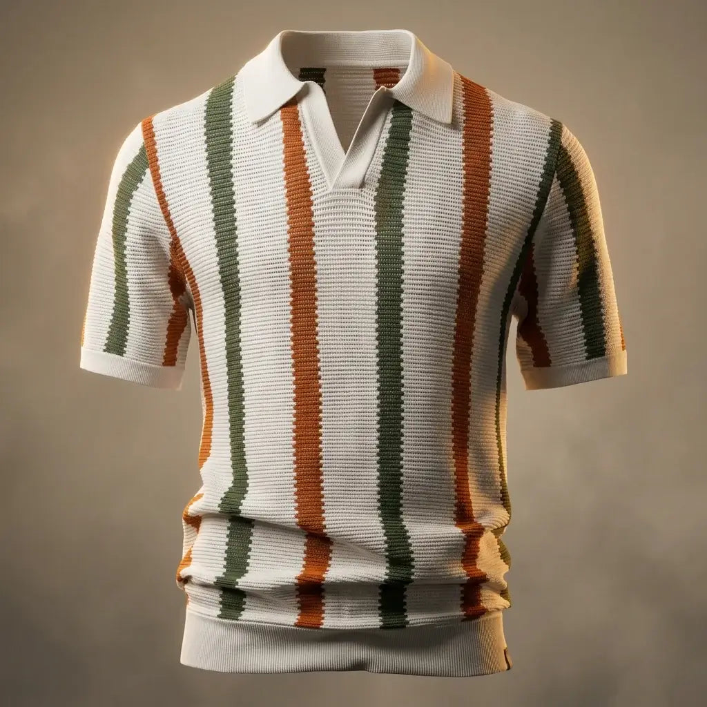 Men's Knit Polo Shirt – Textured Relaxed Fit