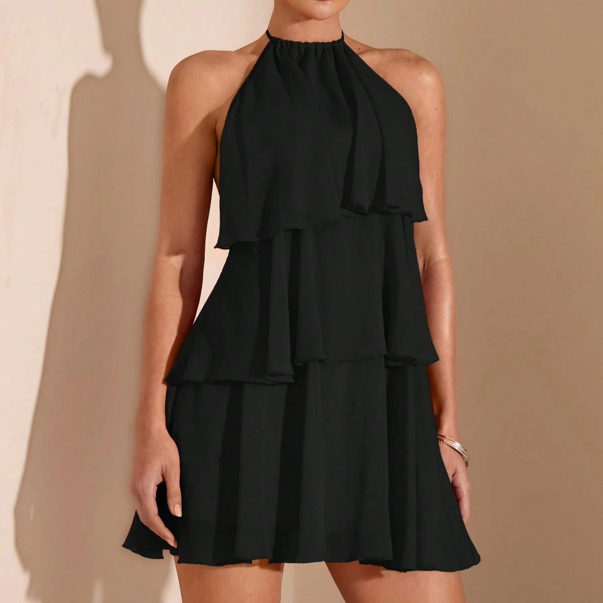 Women's Mini Dress – Tiered Ruffle Bodice