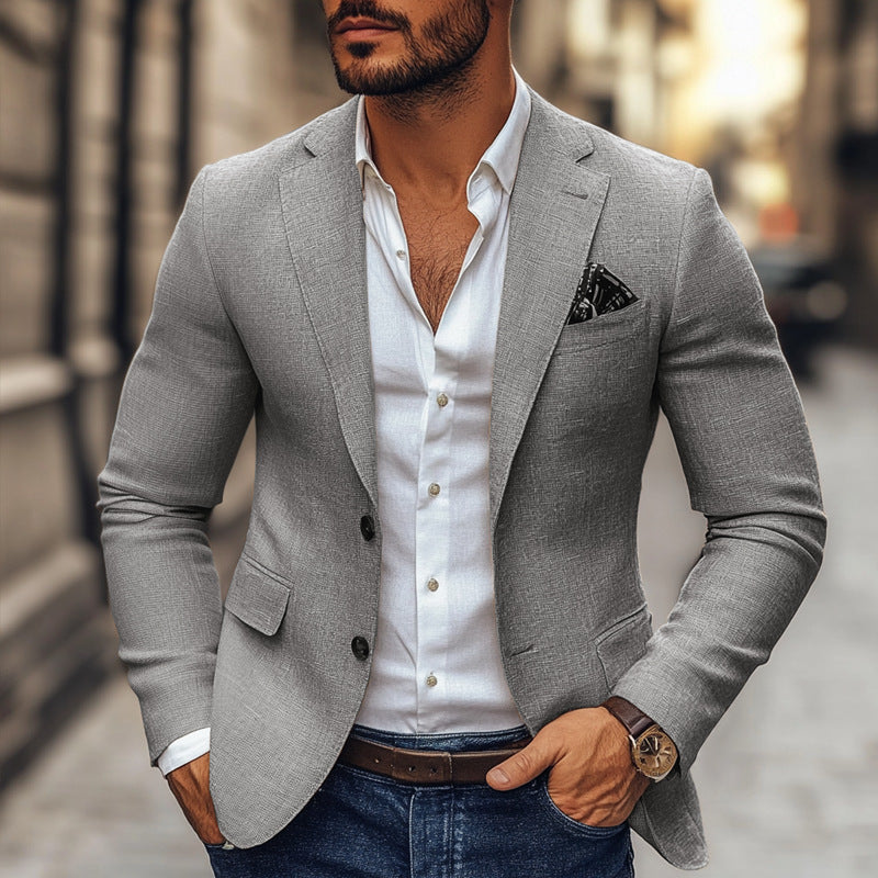 Men's Double-Breasted Blazer – Lightweight Tailored Fit