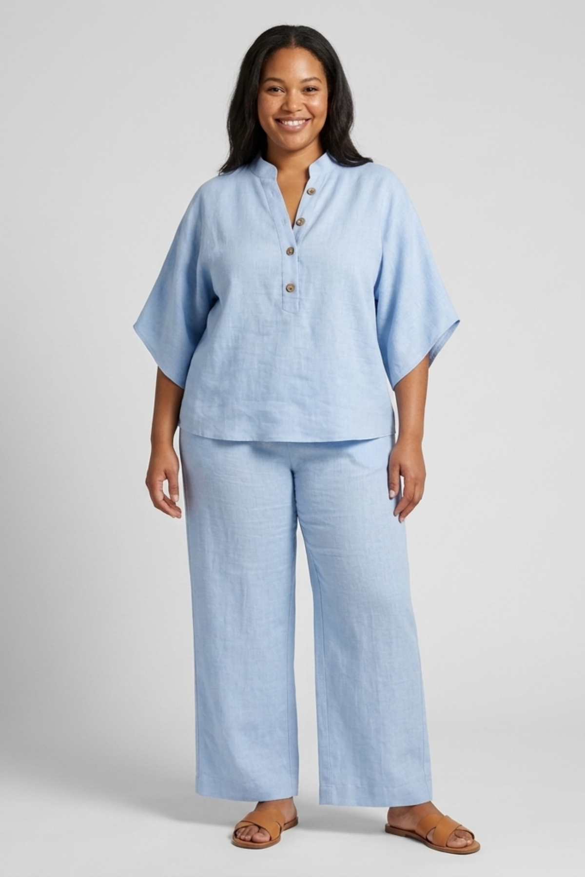 Women's Cotton-Linen Two-Piece Set – Balloon Leg Pants