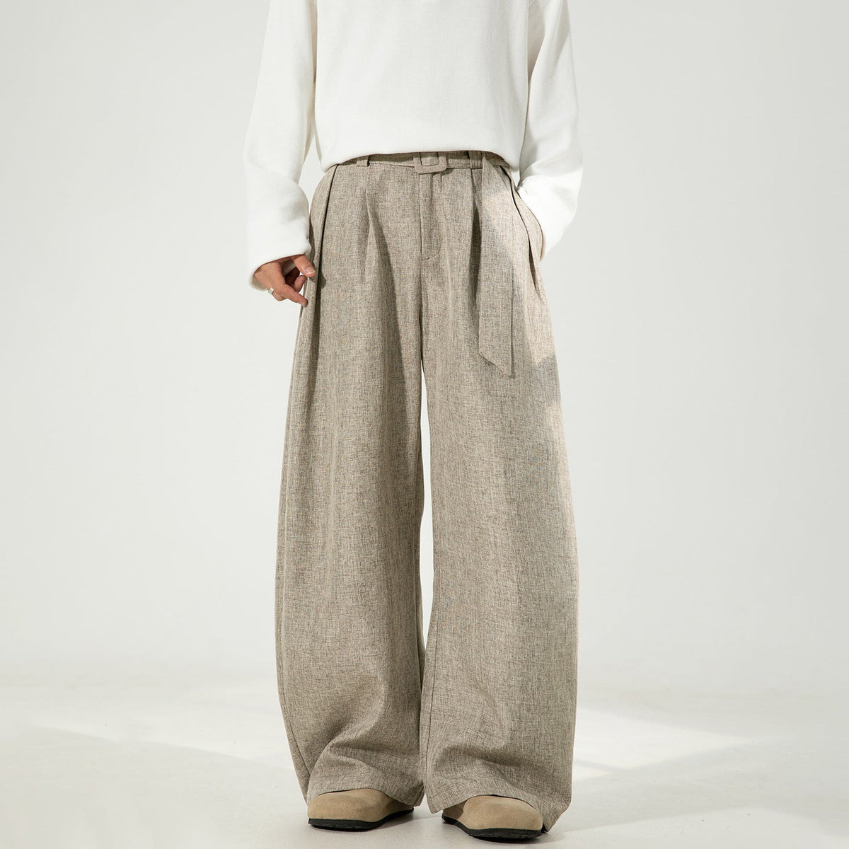 Men's Wide-Leg Dress Pants – Fluid Viscose-Blend Drape