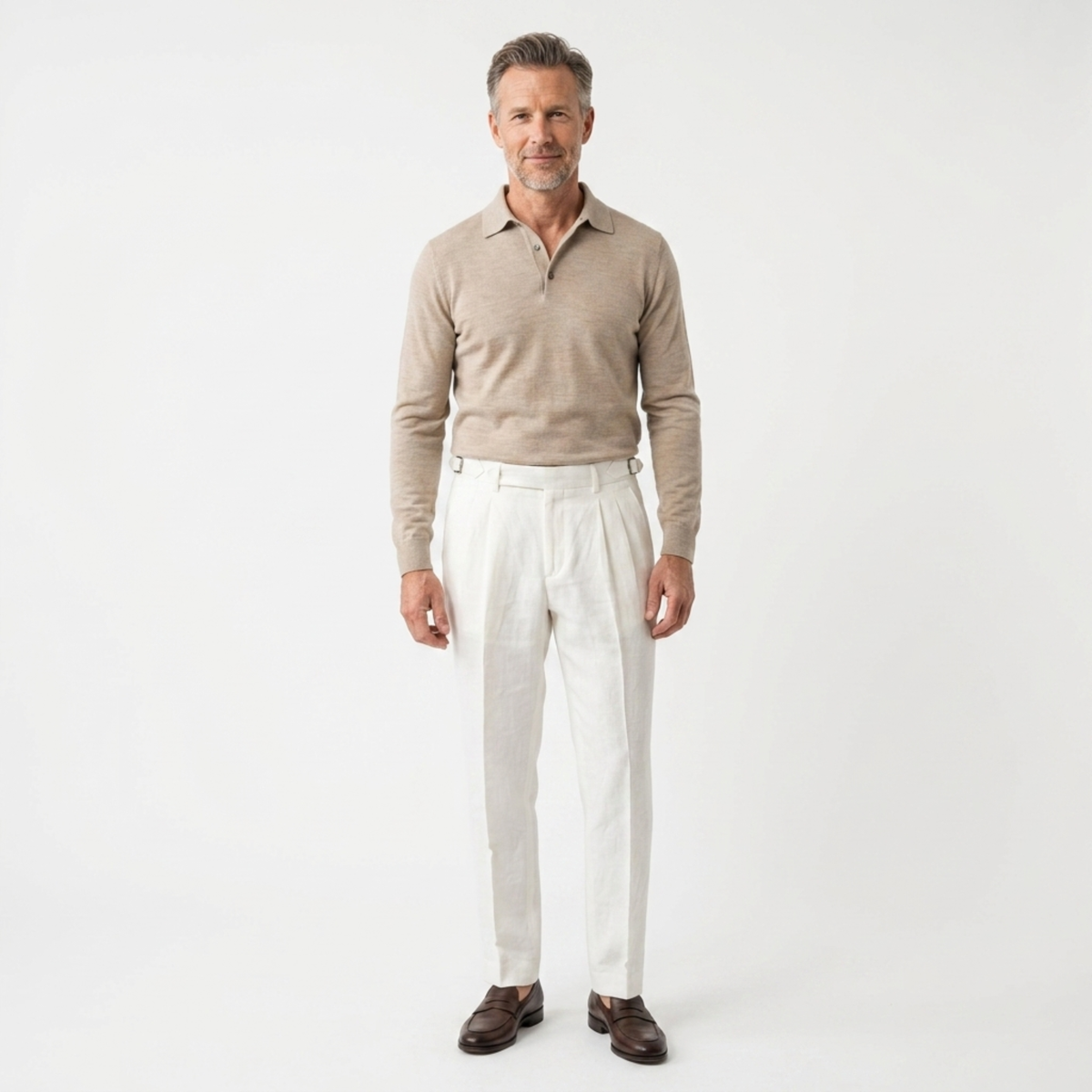 Men's Linen Dress Pants – Double Pleat Side Adjusters