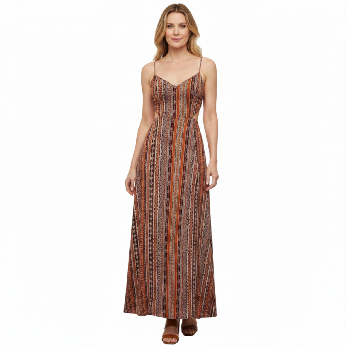 Women's Smocked Maxi Dress – Double Thigh Slits