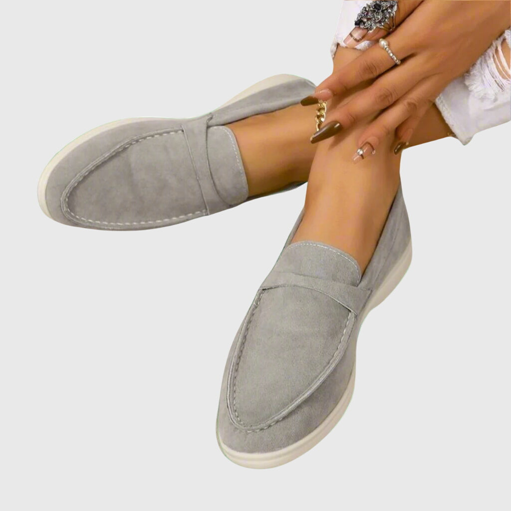 Women's Faux Suede Loafer – Slip-On Low Heel