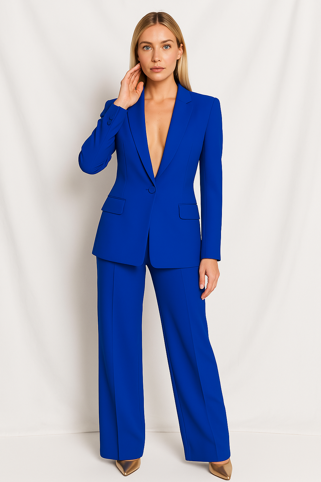 Women's Blazer and Pants Set – Tailored Straight Leg