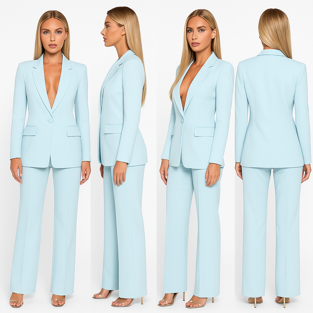 Women's Blazer and Pants Set – Tailored Straight Leg