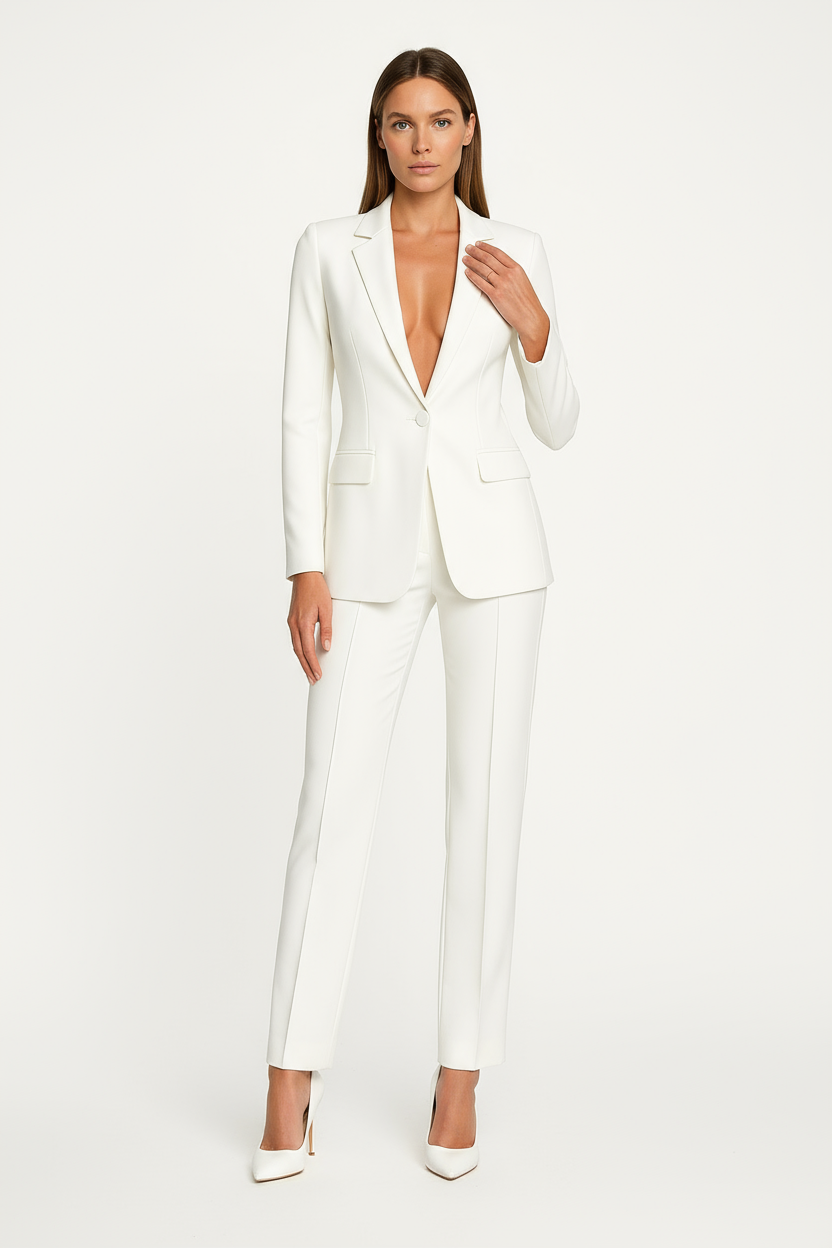 Women's Blazer and Pants Set – Tailored Straight Leg