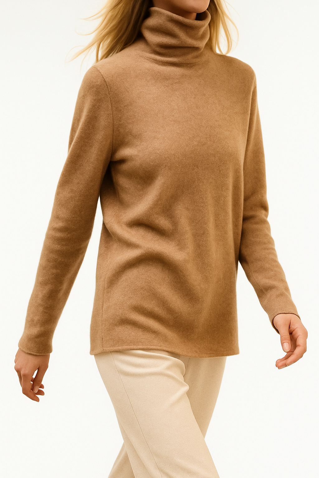 Women's Turtleneck Sweater – Slim Fine-Gauge Knit