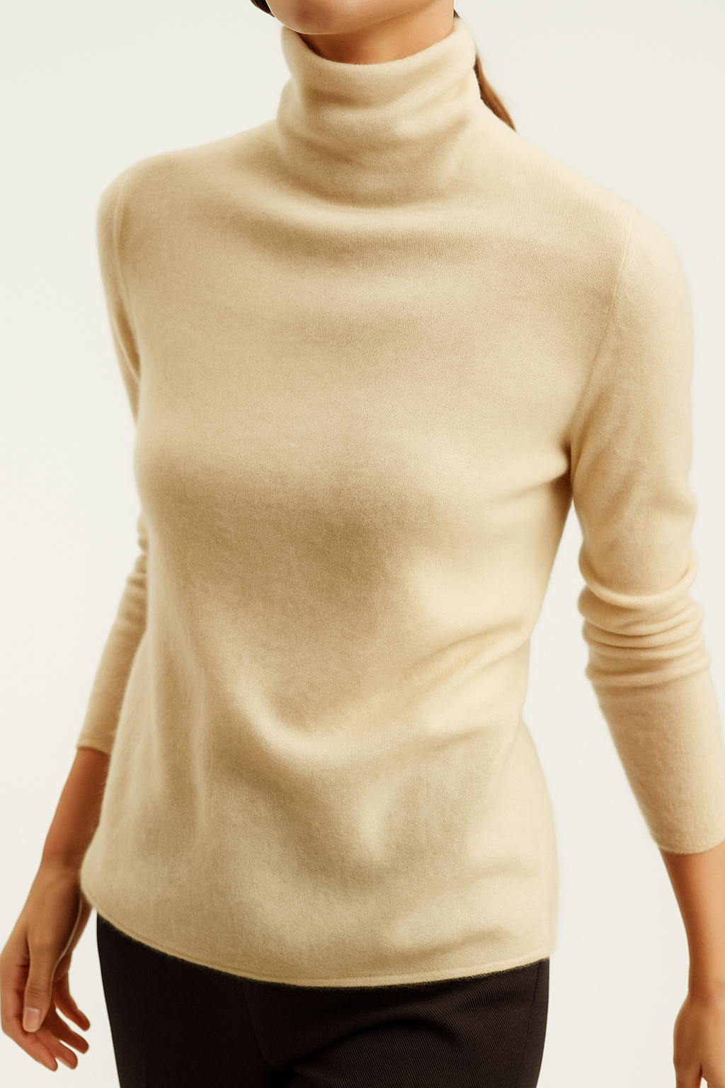 Women's Turtleneck Sweater – Slim Fine-Gauge Knit
