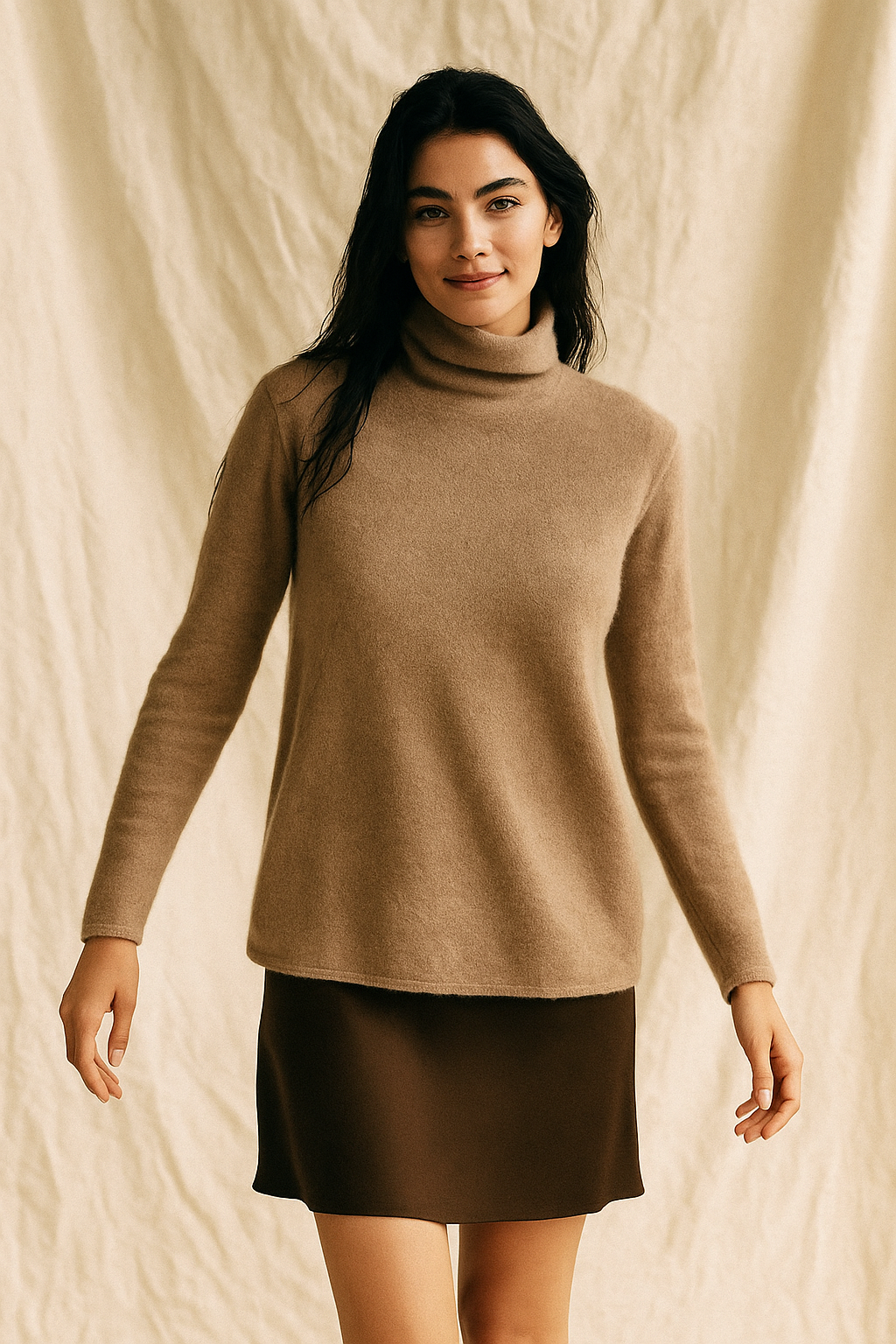 Women's Turtleneck Sweater – Slim Fine-Gauge Knit