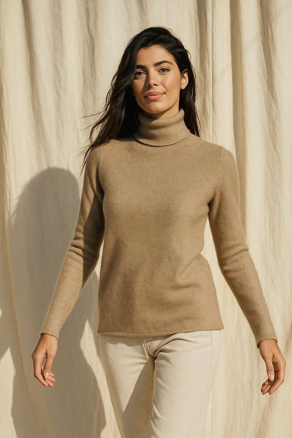 Women's Turtleneck Sweater – Slim Fine-Gauge Knit
