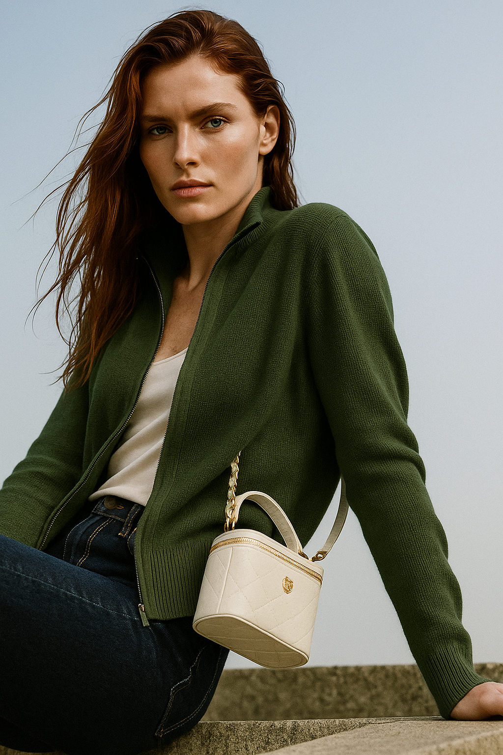 Women's Merino Zip Cardigan – Double-Zip Stand Collar