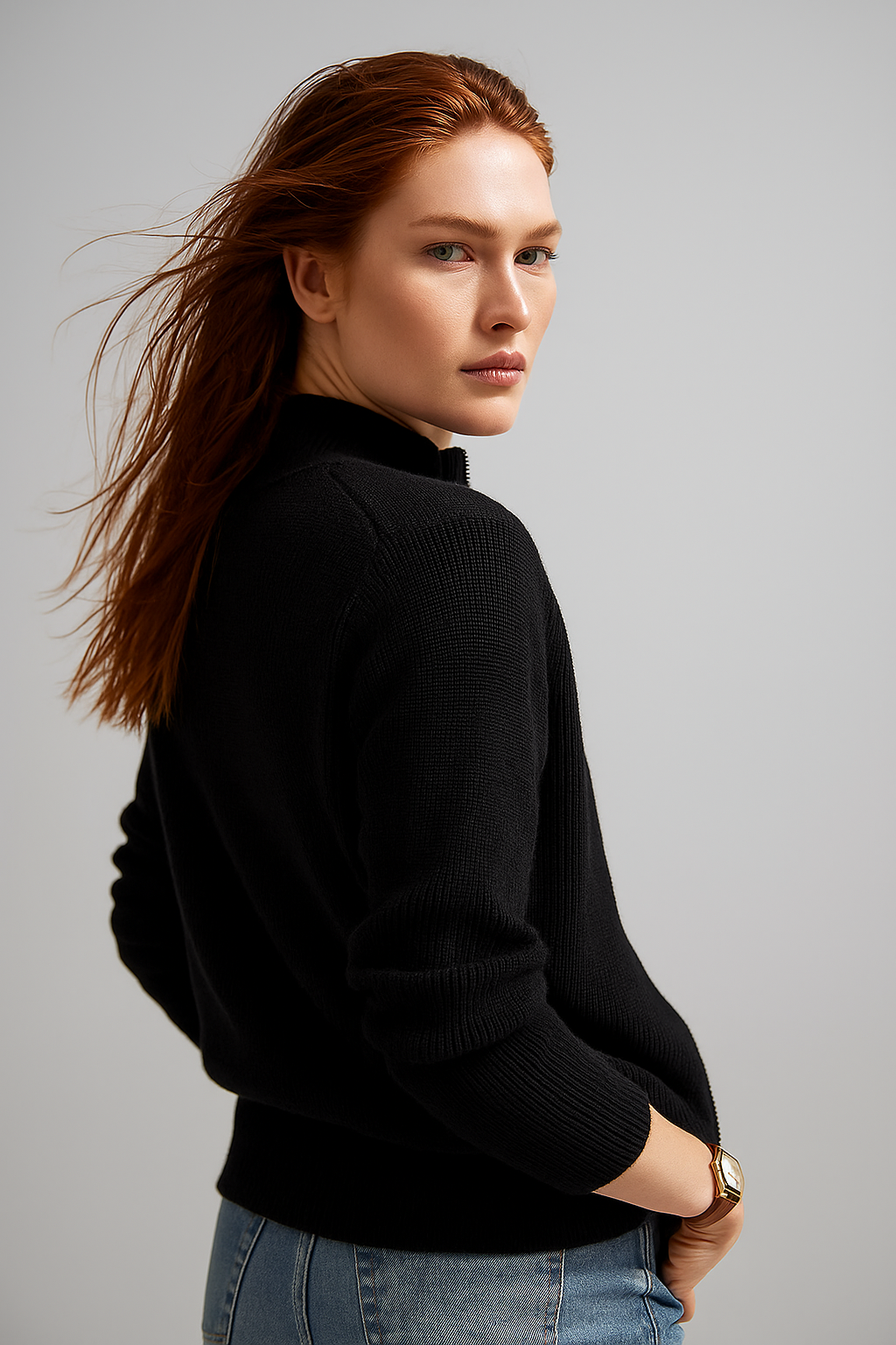 Women's Merino Zip Cardigan – Double-Zip Stand Collar