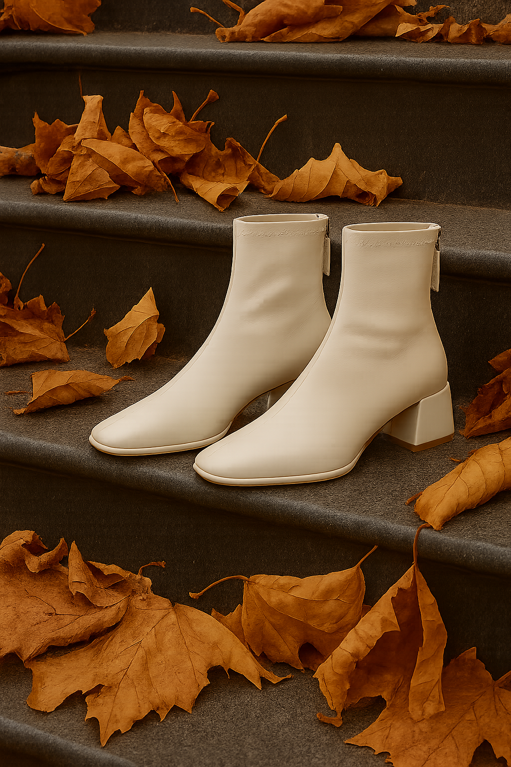 Women's Square-Toe Ankle Boot – Block Heel Back Zip