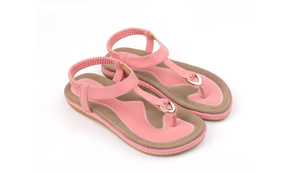 Women's Flat Sandal – Adjustable T-Strap Arch Footbed