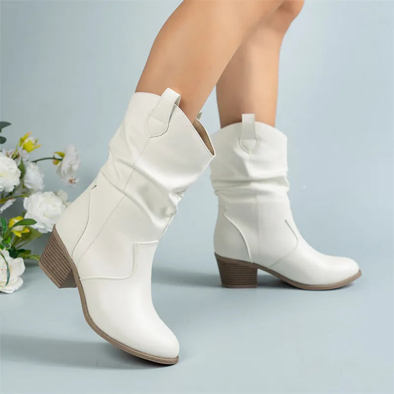 Women's Western Boot – Mid-Calf Block Heel