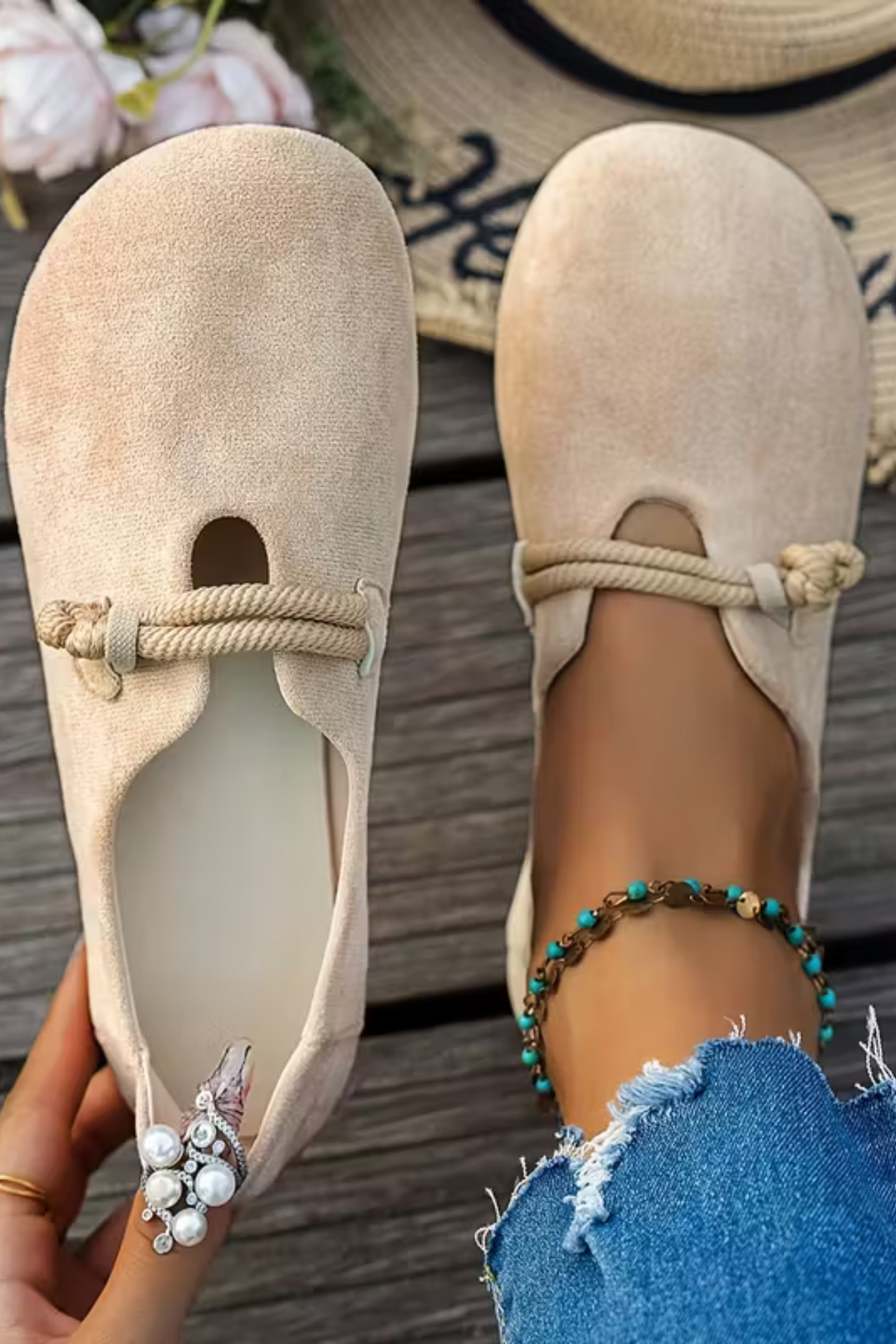 Women's Suede Slip-On Loafer – Flat Low-Cut Sole