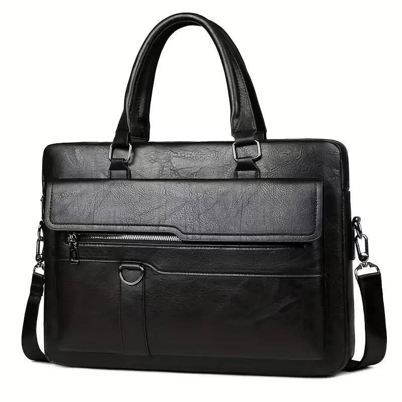 Men's Leather Laptop Bag – Structured 15-Inch Carry
