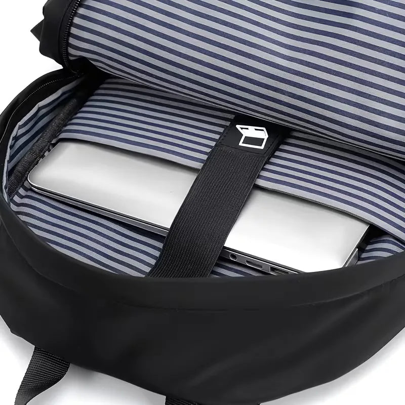 Men's Oxford-Weave Backpack – Multi-Compartment Structured Build