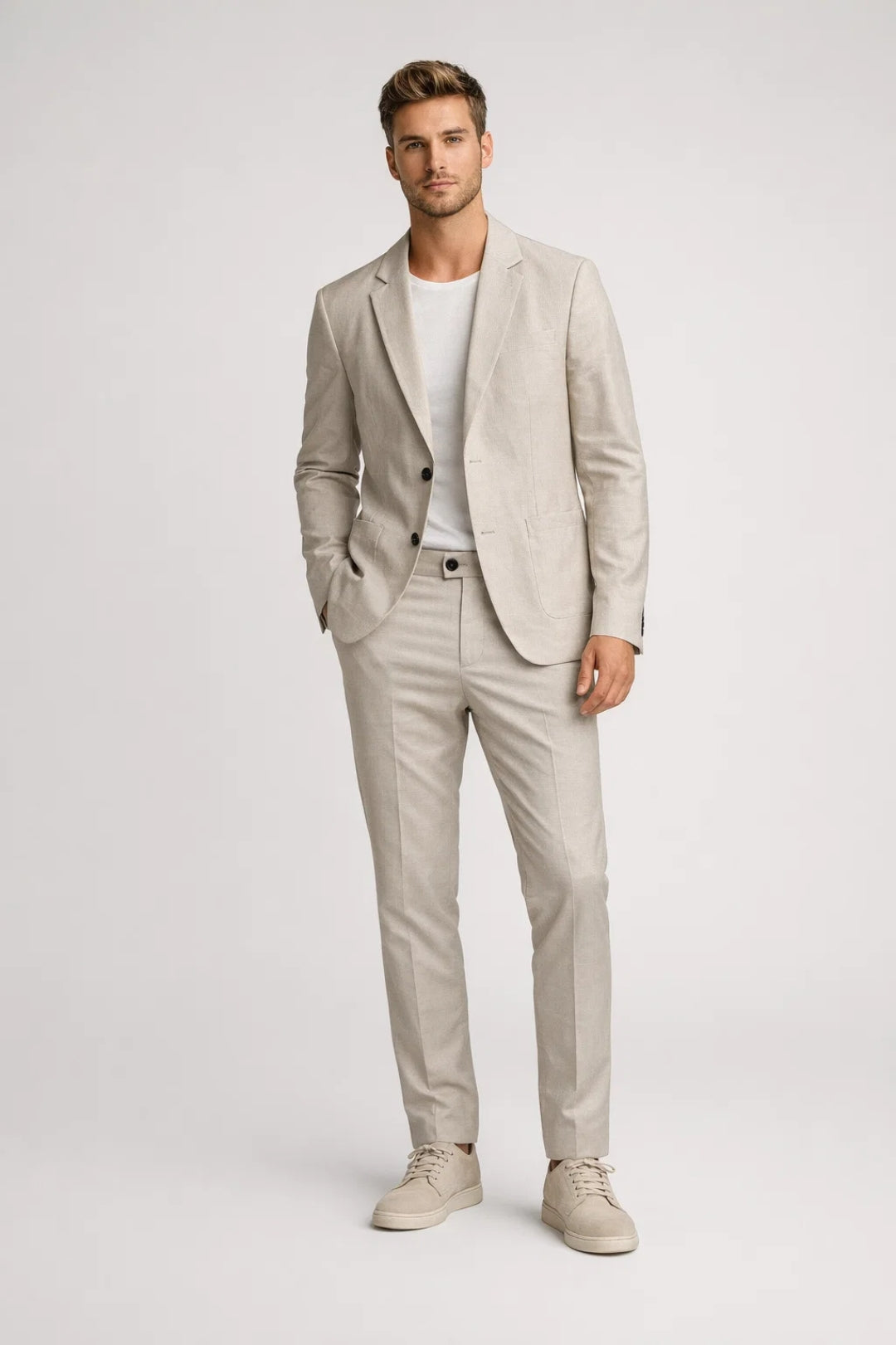 Men's Two-Piece Suit – Slim Blazer and Tapered Pants