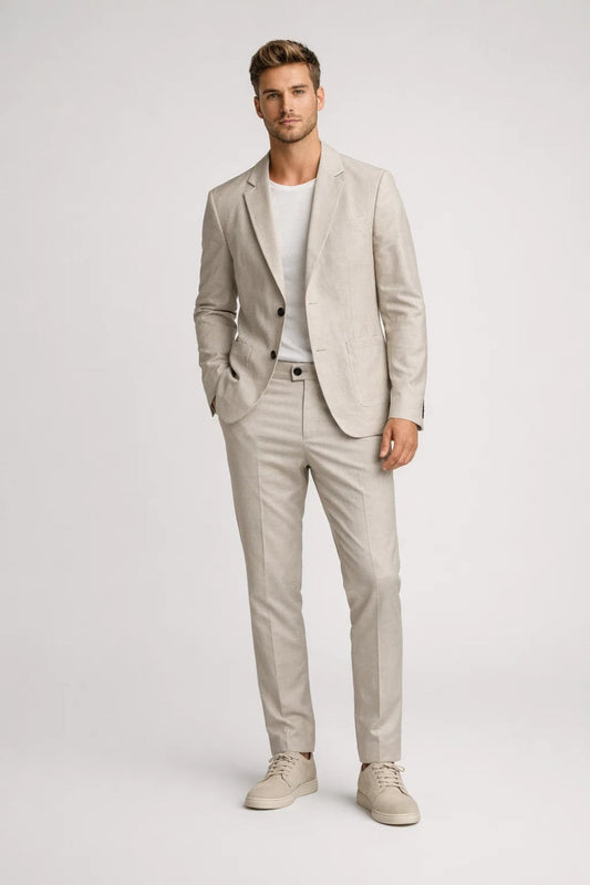 Men's Two-Piece Suit – Slim Blazer and Tapered Pants