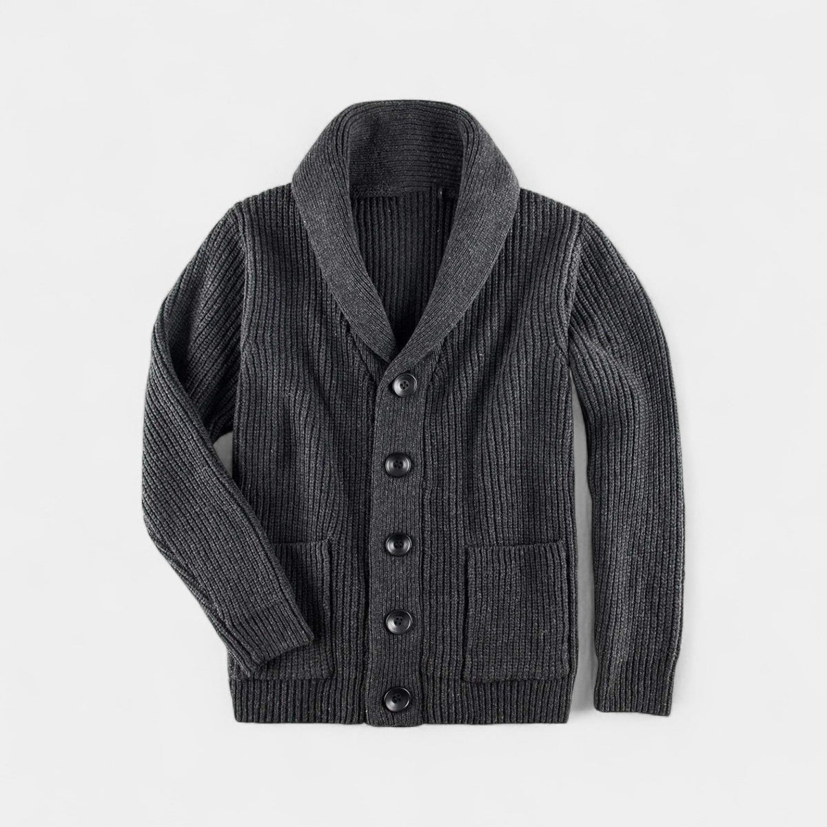 Men's Wool Knit Cardigan – Stand Collar Slim Fit