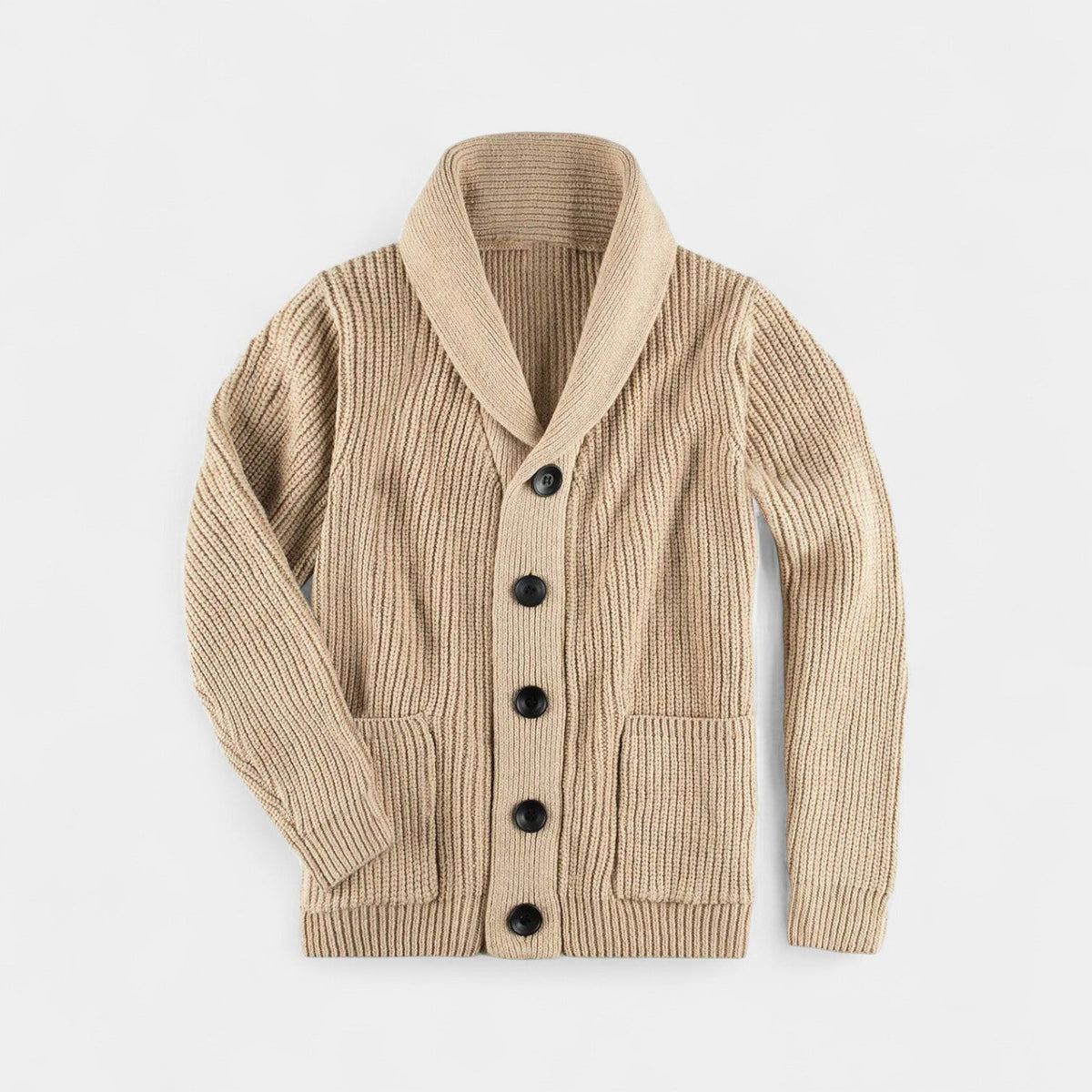 Men's Wool Knit Cardigan – Stand Collar Slim Fit