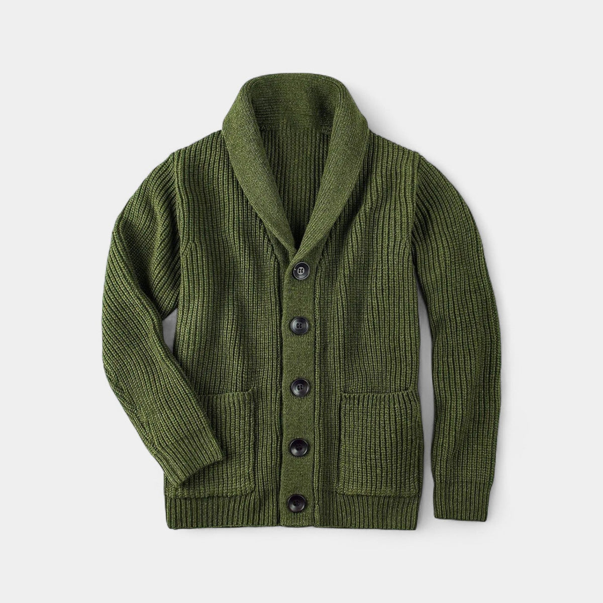 Men's Wool Knit Cardigan – Stand Collar Slim Fit