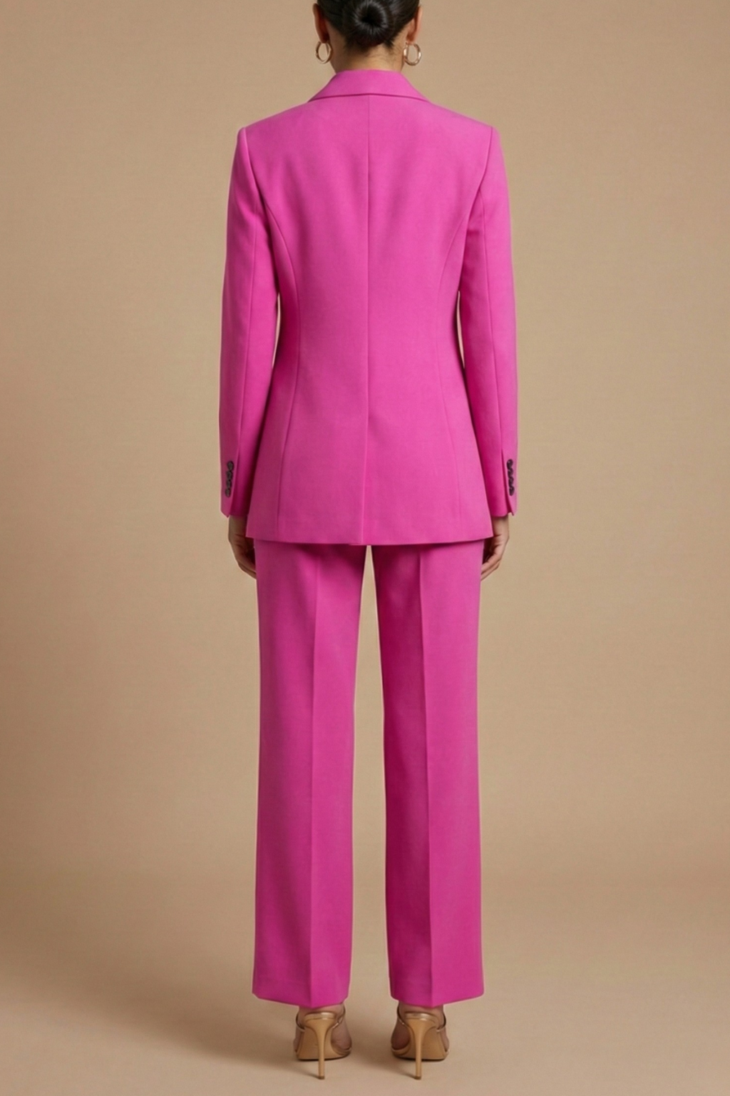Women's Two-Piece Suit – Single-Button Blazer and Wide Pants