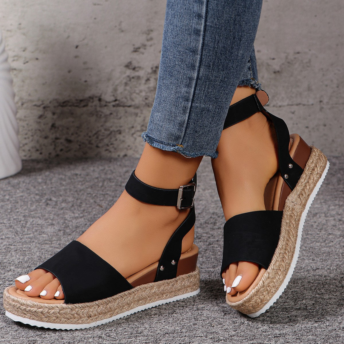 Women's Platform Espadrille Sandal – Jute Flatform Ankle Strap
