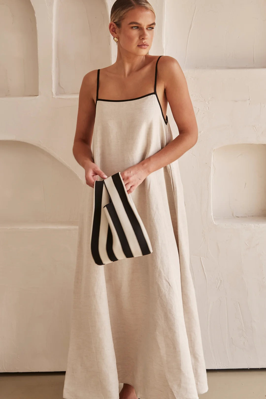 Women's Spaghetti Strap Maxi Dress – Minimal Flowing Cut